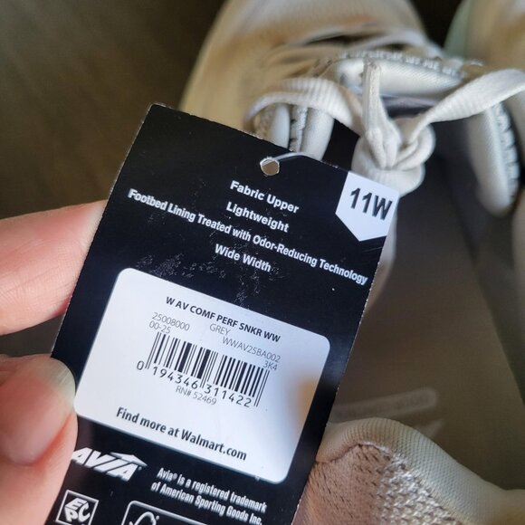 NEW Avia Women's Comfort Performance Sneaker 11 Wide Width Grey Running Walking - Picture 7 of 7